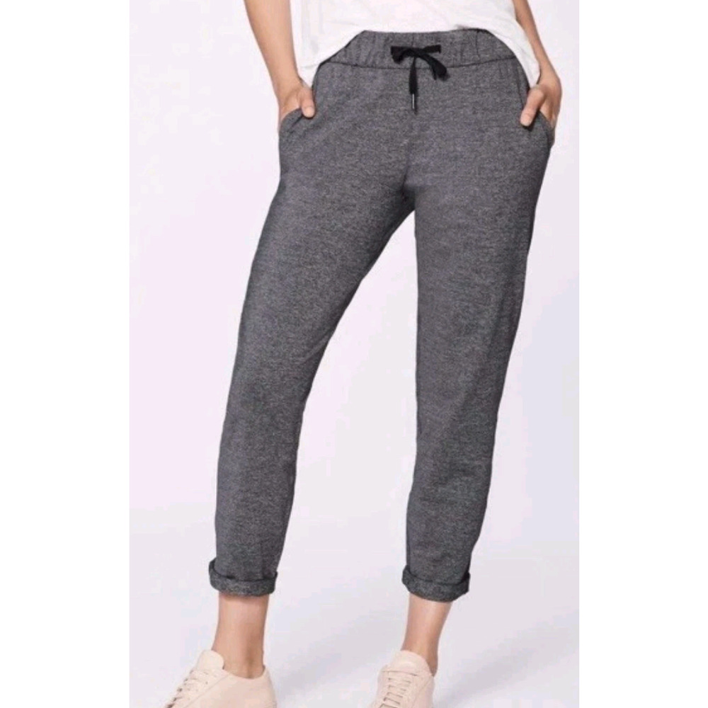 Lululemon On The Fly Heathered Black Pants
